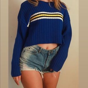 Blue Cropped Sweater